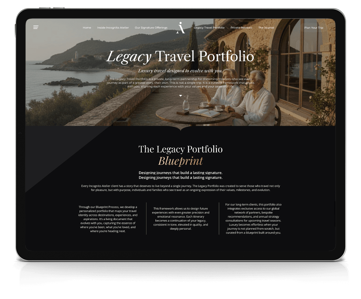 Incognito Atelier website screen preview