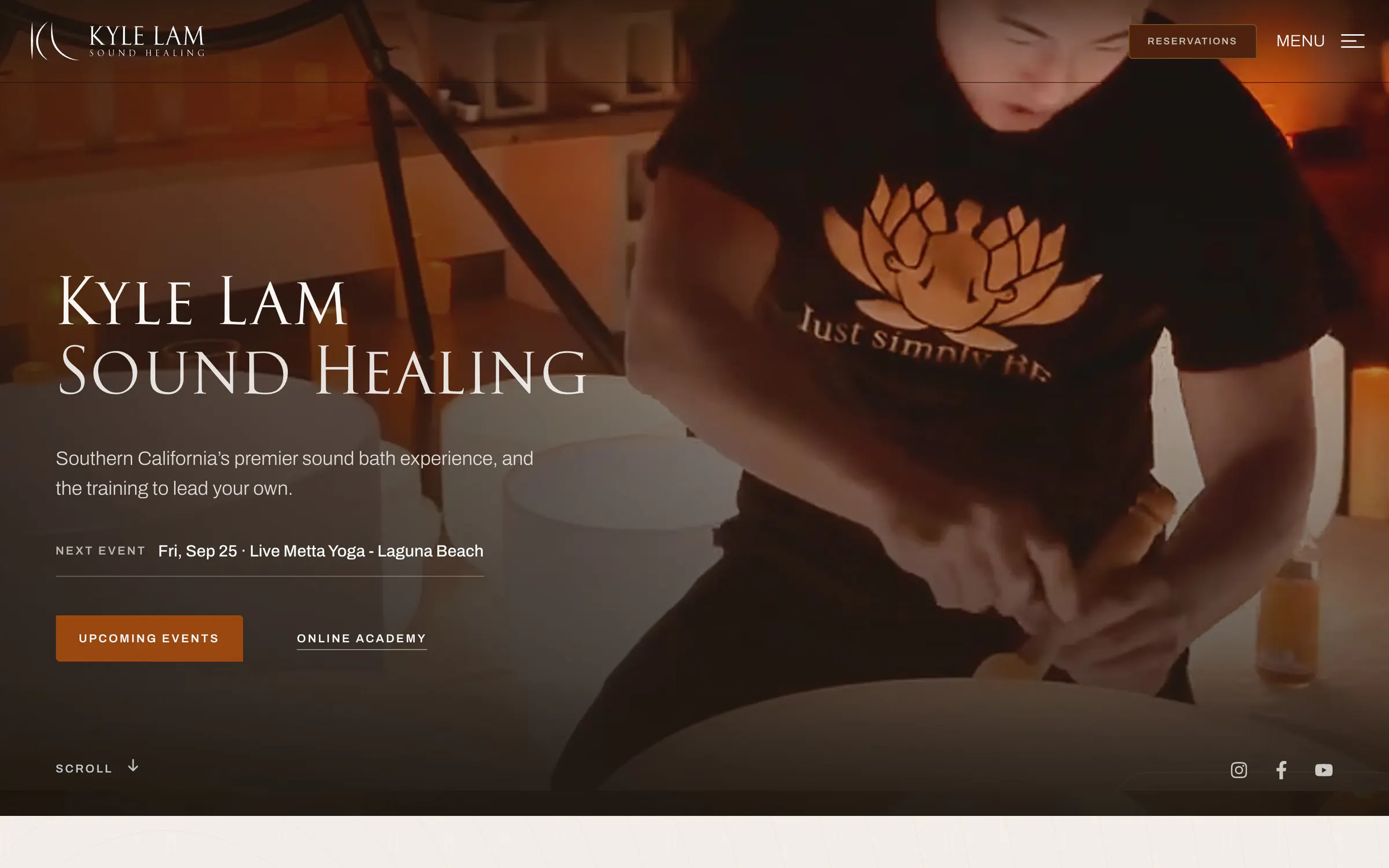 Kyle Lam Sound Healing, the home page