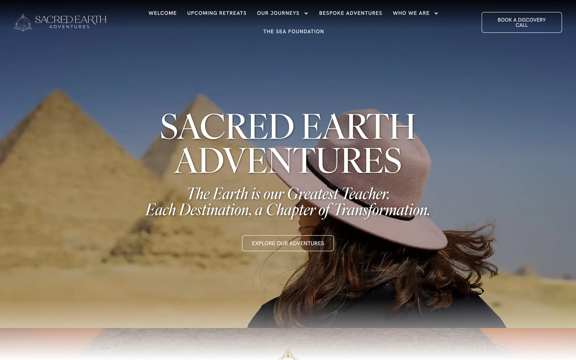 Sacred Earth Adventures, the home page